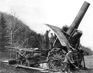 One of the first Big Berthas being readied for firing