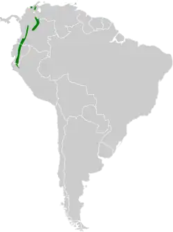 Distribución geográfica del pinchaflor negro.