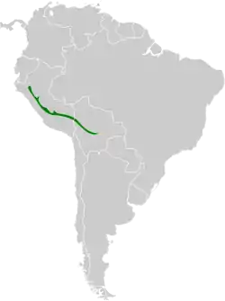 Distribución geográfica del pinchaflor bigotudo.