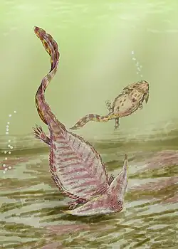 Reconstrucción de Diplocaulus de la formación de Vale.