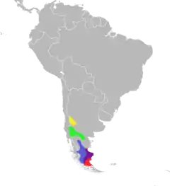 Rojo = D. darwiniiAmarillo = D. leopardinusVerde = D. sextinctusAzul = D. bibronii