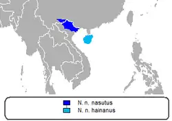 Distribución histórica del gibón de cresta negra oriental