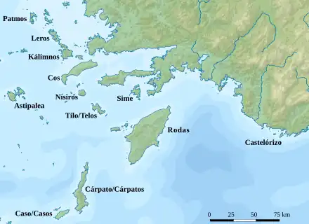 Mapa del Dodecaneso