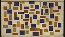 Theo van Doesburg, 1918, Composición XI, óleo en lienzo, 57 x 101 cm