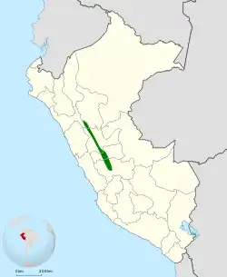 Distribución geográfica del cotinga de Sclater.