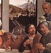 Detalle de la Adoración de los pastores de Domenico Ghirlandaio, (1482-1485), pintura del Quattrocento.