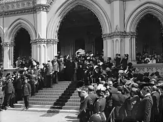 Lord Plunket declarando a Nueva Zelanda como un dominio, Wellington, 26 de septiembre de 1907.