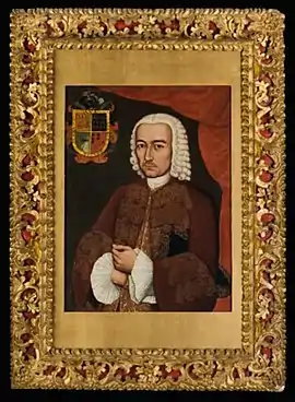 Retrato de don Pedro Agustín de Valencia, obra payanesa del siglo XVIII de autor anónimo. Casa Museo Guillermo Valencia.