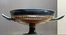 Copa Droop de un artista desconocido, c. 550-530 a. C., procedente de Grecia. Museo del Louvre.