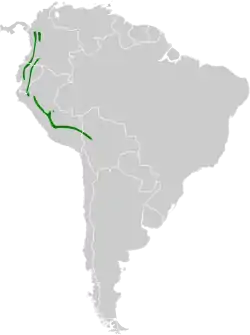 Distribución geográfica del tiluchí cabeciestriado.