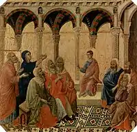 Duccio di Buoninsegna, Jesús entre los doctores, 1308. Museo dell'Opera del Duomo, Siena