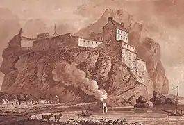 El Castillo de Dumbarton en 1800.