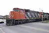 CN #4769, an EMD GP38-2W owned by Canadian National, at St Félicien, Quebec, Canadá