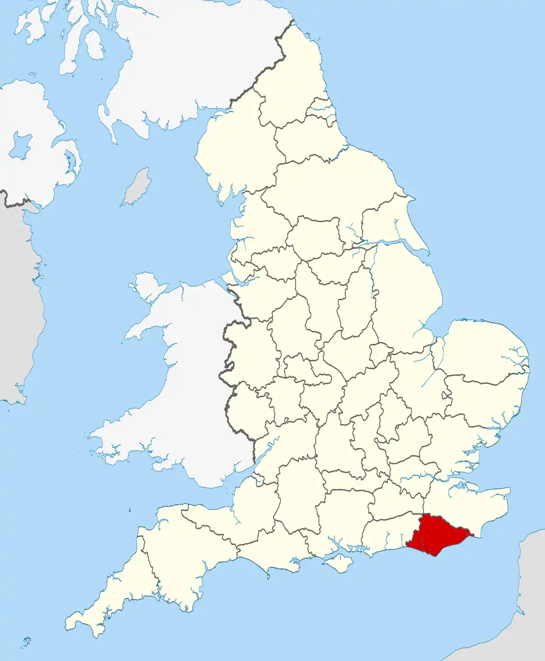 East Sussex UK locator map 2010