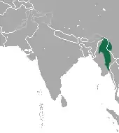 Distribución del gibón hoolock oriental