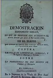 Proceso sobre los montes de "Vidasoa y Berroarán" (1786)