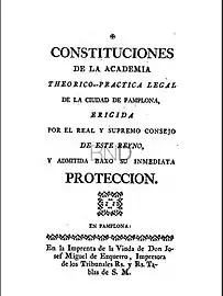 Constituciones de la Academia Legal (1800)