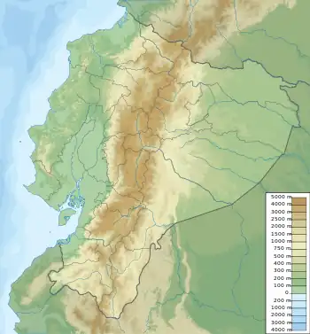 Reventador ubicada en Ecuador