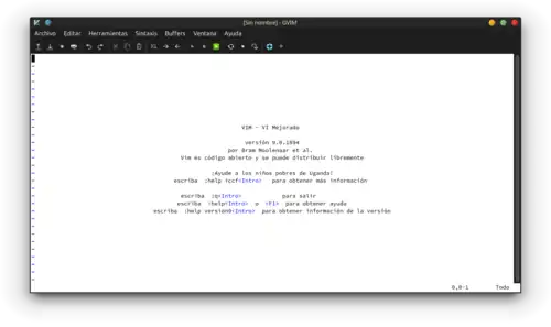 Versión gráfica GVim 9.0