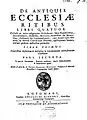 Portada de De antiquis ecclesiæ ritibus.