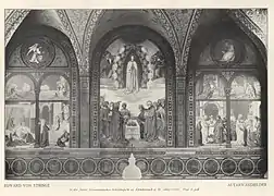 Foto histórica de las pinturas del altar mayor de Eduard von Steinle en la capilla del palacio, 1909