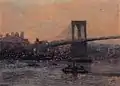 El puente de Brooklyn de noche, de Edward Willis Redfield, 1909.