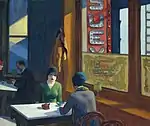 Chop suey, de Edward Hopper, 1929 (escuela estadounidense o americana -está muy extendido el uso de "americano" para referirse específicamente a lo relativo a Estados Unidos de América, por calco de lo usual en idioma inglés-).