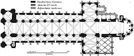 Planta de la iglesia abacial en 1863