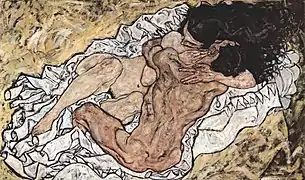 Egon Schiele, El abrazo (1917)