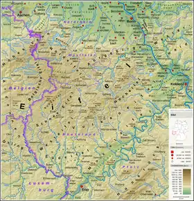 Mapa general del bosque de Hürtgen