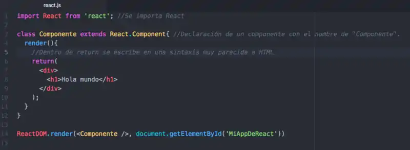 Ejemplo de un componente escrito con JSX