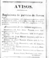 Avisos del regimiento de Patricios.