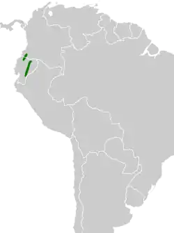 Distribución geográfica del fiofío de Coopmans.