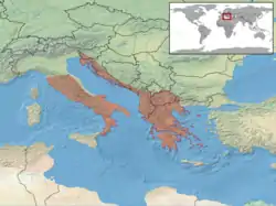 Distribución de Elaphe quatuorlineata