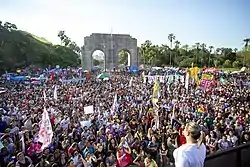 Protesta en la ciudad de Porto Alegre, Brasil