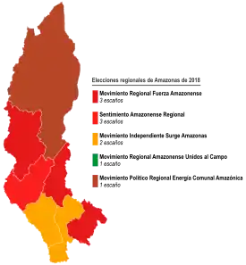 Elecciones regionales de Amazonas de 2018