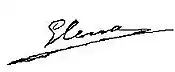 Firma de Sierva de DiosElena de Montenegro