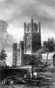 Grabado de la Catedral de Ely (ca. 1830)