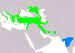 Distribución de Emberiza melanocephala