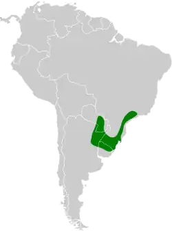 Distribución geográfica del coludo chico.