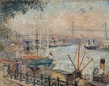 Puerto de Nantes (1914), óleo sobre lienzo, Museo de Bellas Artes de Nantes .