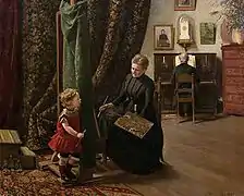 Pintora con infante. (1893)