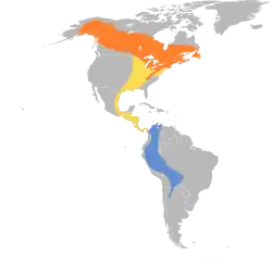 Distribución geográfica del mosquero alisero.