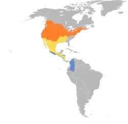 Distribución geográfica del mosquero saucero.