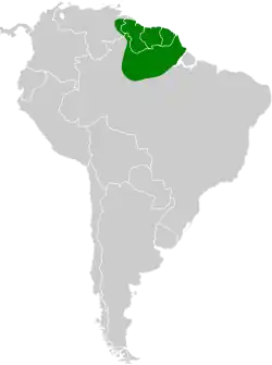 Distribución geográfica del hormiguerito ventripardo.