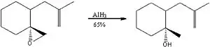 Epoxide reduction using aluminium hydride