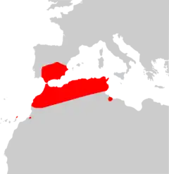 Distribución de Eptesicus isabellinus.