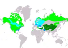 Distribución de Eremophila alpestris