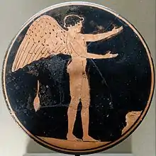 Eros. Carrete ático de figuras rojas, c. 470-450 a. C.