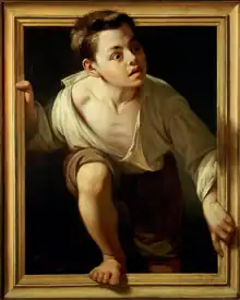 Pere Borrell del Caso, "Escapando de la crítica", 1874, col. Banco de España.